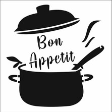 Stencil Sarayi Boyama Şablon Mutfak Obje ve Yazıları - 8447