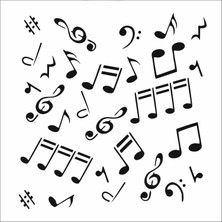Stencil Sarayi Boyama Şablon Muzik - 4468
