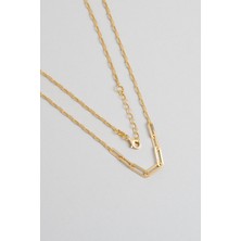 So CHIC İtalyan 18 Ayar Sarı Altın Kaplama 45 Cm Gümüş Zincir Kolye