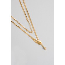 So CHIC İtalyan Tasarım 18 Ayar Sarı Altın Kaplama 45 Cm Gümüş Y Kolye