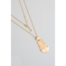 So CHIC Kızıl Kum 18 Ayar Sarı Altın Kaplama 45 Cm Gümüş Tasarım Kolye