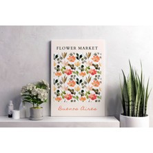 Pegziz Buenos Aires Arjantin Temalı Renkli Çiçekler Dekoratif Kanvas Tablo - Modern Duvar Dekorasyon Sanatı