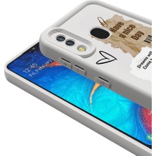 Gpack Samsung Galaxy A20 Kılıf Arka Yüzey Baskılı Kamera Korumalı Klas Kapak Beyaz