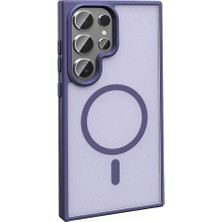 Gpack Samsung Galaxy S24 Ultra Kılıf Magsafeli Mat Arka Yüzey Sio Kapak Mor