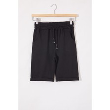 Cansın Mini Siyah Erkek Çocuk Beli Lastikli Basic Şort 18802 Rahat Kesim ve Şık Tasarım