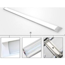 Full Reyon 5 Adet 60 Cm, Ultra Kaliteli, Beyaz Işık 18 Watt LED Bant Armatür İşletme Ev, Ofis, Fabrika Armatürü