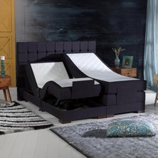 Unimet Firmo Motorlu Kumandalı Hareketli Tek Kişilik Baza+Başlık+Yatak Seti Antrasit