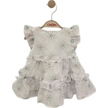 Çikoby Kız Çocuk Pamuklu Astrarlı Fırfırlı Elbise