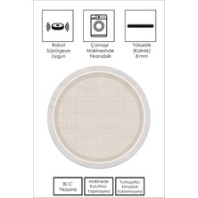 Lavita Home Makinede Yıkanabilir Kaymaz Taban Leke Tutmaz Yuvarlak Bej Mutfak Halısı Salon Halısı ve Yolluk