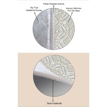 Lavita Home Makinede Yıkanabilir Kaymaz Taban Leke Tutmaz Yuvarlak Bej Mutfak Halısı Salon Halısı ve Yolluk