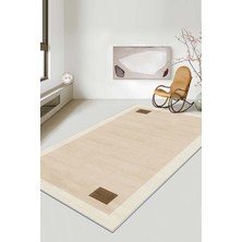 West Home Makinede Yıkanabilir Kaymaz Taban Leke Tutmaz Bej Salon Halısı Mutfak Halısı ve Yolluk