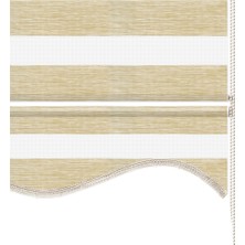 Mekstor Soft Bamboo Krem Beyaz Kırçıllı Zebra Perde ( Etek Dilimli )