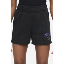 Nike Sportswear Girls Shorts Black Pamuklu Kız Çocuk Şortu Siyah