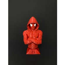 Root Made Spiderman Figür Kapşonlu Örümcek Adam Büst 17 cm