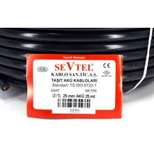 Sevtel 25 Metre Siyah 25MM² Bakır Akü Kablosu  Fly 6092