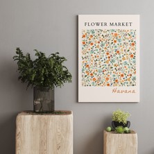 Pegziz Küba Havana Botanik Renkli Çiçekler Dekoratif Kanvas Tablo - Modern Duvar Dekorasyon Sanatı
