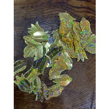 Gönülden Tasarım 2x1.5 cm 50 Adet Lazer Kesim Lale Pul Payet Çanta Pulu