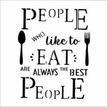 Stencil Sarayi Boyama Şablon Mutfak Obje ve Yazıları - 8256