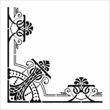 Stencil Sarayi Boyama Şablon Köşe - 8533