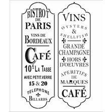 Stencil Sarayi Boyama Şablon Mutfak Obje ve Yazıları - 1231