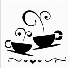 Stencil Sarayi Boyama Şablon Mutfak Obje ve Yazıları - 8161