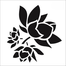 Stencil Sarayi Boyama Şablon Çiçek ve Meyve - 1131