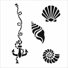 Stencil Sarayi Boyama Şablon Deniz - 4084