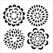 Stencil Sarayi Boyama Şablon Çiçek ve Meyve - 5019