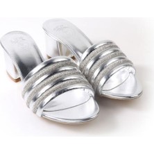 Papuçcity Nhr 02782 5 cm Topuklu Kadın Abiye Terlik