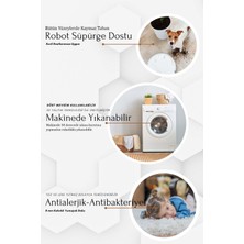 Life Decortiva Makinede Yıkanabilir Kaymaz Taban Leke Tutmaz Bej Çizgili Salon Halısı Mutfak Halısı ve Yolluk