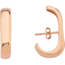 Altın Sepeti Rose Gümüş Kulağı Saran Küpe