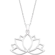Altın Sepeti Gümüş Taşsız Lotus Kolye