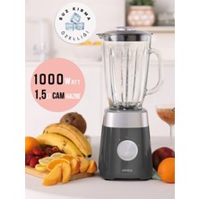 Karaca Lezzetli Soslar, Bebek Mamaları ve Püre Yapma Buz Kırıcı 1,5 Lt Cam Sürahi Hazneli Pulse Özellikli Smoothie Blender 1000W