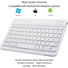 TezMax Technopc Ultrapad UP10.SI21WA 10.1" Uyumlu Kablosuz Bluetooth Şarj Edilebilir Mini Q Klavye - Beyaz