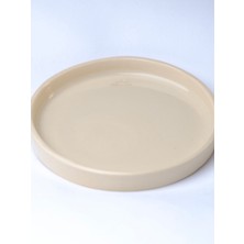 Terra Soley Sunum Altlığı Çay Tabağı Bardak Altı Mini Meze Tabağı Modern Altlık - 11 cm - Bej