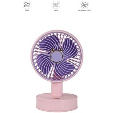 Megamus F-08 Beyaz Pembe Ayarlanabilir Sessiz Mini Fan Vantilatör Masa Fan