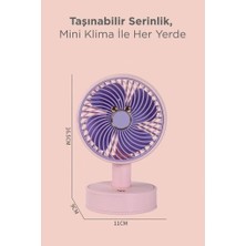 Megamus F-08 Beyaz Pembe Ayarlanabilir Sessiz Mini Fan Vantilatör Masa Fan