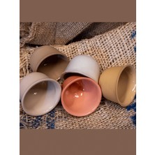 Terra Soley Porselen Türk Kahvesi Fincanı Espresso Bardağı Çay Kahve Fincanı - 80 ml - Turuncu