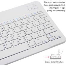 TezMax Xiaomi Redmi Pad 6 Pro 11" Uyumlu Kablosuz Bluetooth Şarjlı Mini Q Klavye - Beyaz