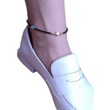 Han Ticarethane Siyah Boncuklu Yıldız Model Halhal