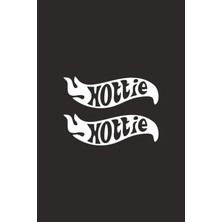 Laputa Tükkan Hottie Yazılı 2 Adet Yağ Sticker Motosiklet Sticker, Oto Sticker 15 x 5 cm