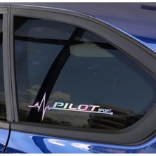 TSC Pilot Yan Cam Sticker Oto Kapı 20 cm x 7 cm Holo-Chroma