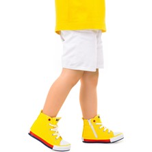 Kiko Kids Tinna Bağcıklı Erkek Çocuk Boğazlı Keten Spor Ayakkabı Sarı