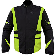 Xspeed Eon Erkek Kışlık Motosiklet Mont  Siyah Neon- Yeşil- 4xl