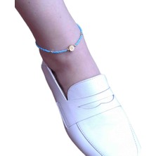 Han Ticarethane Turkuaz Boncuklu Yıldız Model Halhal