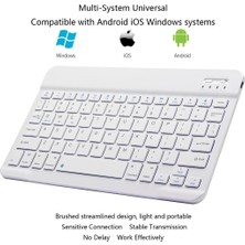 TezMax Hometech Alfa 10RX 10.1" Uyumlu Kablosuz Bluetooth Şarjlı Mini Q Klavye - Beyaz
