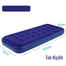 Nidage Tek Kişilik Unisex Lacivert Tek Kişilik Şişme Yatak (191CM x 73CM x 22 Cm) Lacivert Pompa Dahil Değ