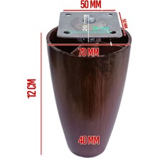 Senal Ticaret 4 Adet 12 cm Lüks Plastik Kanepe Baza Ayak Dolap Robot Süpürge Tablalı Koltuk Ayağı Desenli Ceviz