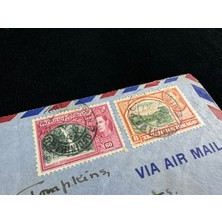 Ephemera Uçak Postası Air Mail 1942 Yılında Trinidad And Tobago Dan Ingiltere'ye  Postalanmış 60 ve 8 Cent Pullu