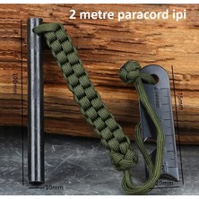 Valkyrie Paracord Ipli 10CM x 10MM  Magnezyum Bar Ateş Başlatıcı Acil Durum Çakmak Taşı Çubuğu